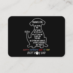 Tarjeta De Visita Feliz Día del Padre al mejor perro papá