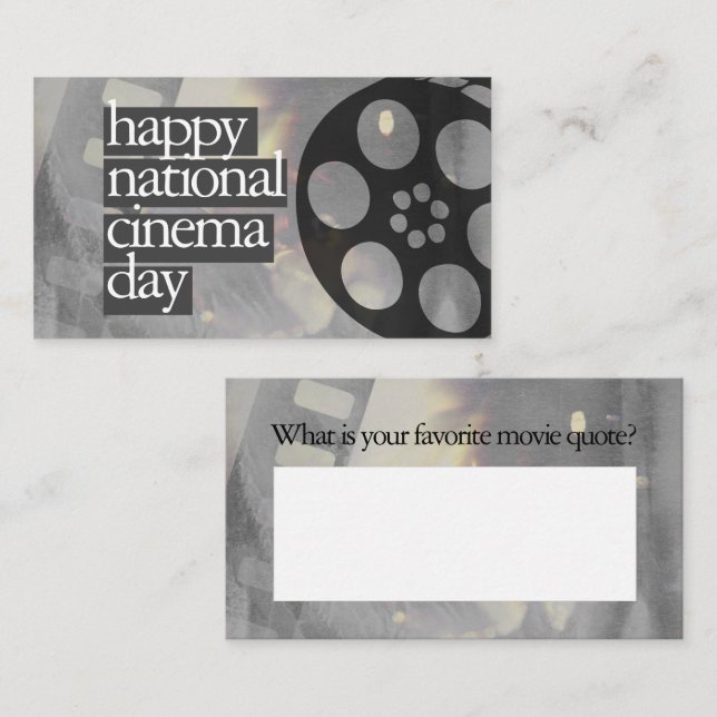 Tarjeta De Visita feliz día nacional del cine (Anverso / Reverso)