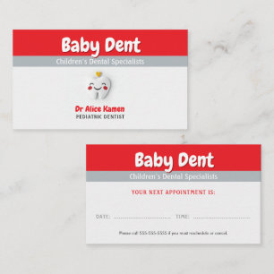 Tarjeta De Visita Feliz Diente   Dentista pediátrico