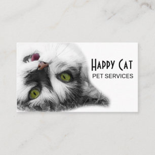 Tarjeta De Visita Feliz Gato elegante, personalizable único