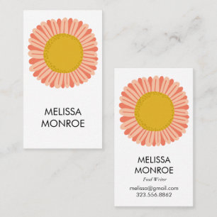 Tarjeta De Visita Feliz girasol rosado rosado