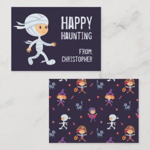 Tarjeta De Visita Feliz Haunting Mummy Halloween Classroom Card