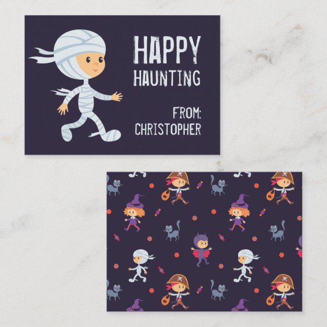 Tarjeta De Visita Feliz Haunting Mummy Halloween Classroom Card (Anverso / Reverso)