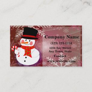 Tarjeta De Visita Feliz hombre de nieve