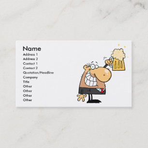 Tarjeta De Visita feliz hombre personalizado celebrando con cerveza