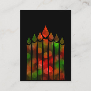 Tarjeta De Visita Feliz Kwanzaa Bokeh Kinara