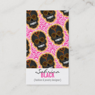 Tarjeta De Visita Feliz Muertos - vertical Bizcards del cráneo del