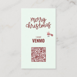 Tarjeta De Visita Feliz Navidad Acepto a VENMO Gracioso