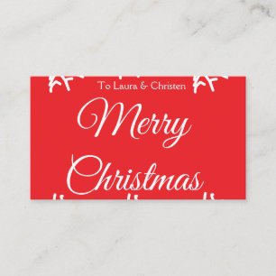 Tarjeta De Visita Feliz Navidad añadir nombre texto regalo personali