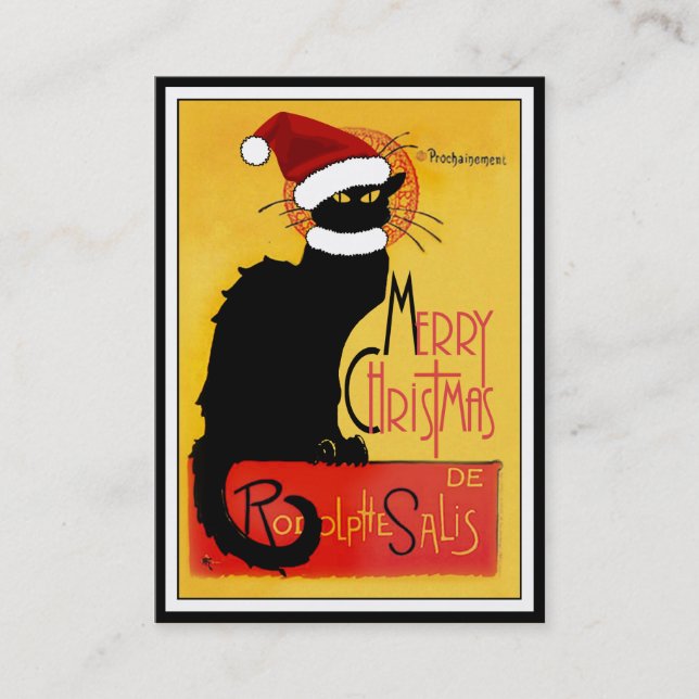 Tarjeta De Visita Feliz Navidad - Chat Noir (Anverso)