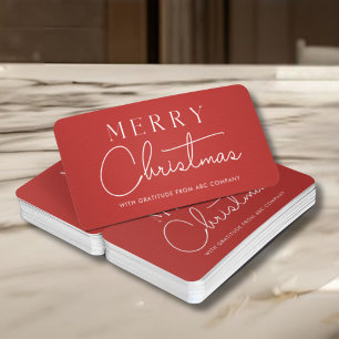 Tarjeta De Visita Feliz Navidad Corporativa Gracias Red