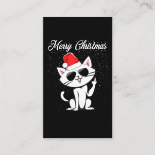 Tarjeta De Visita Feliz Navidad Dedo Medio Dedo Rudo Navidad Gato Fe