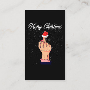 Tarjeta De Visita Feliz Navidad Dedo Medio Finger Ruge Xmas Feo