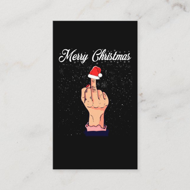 Tarjeta De Visita Feliz Navidad Dedo Medio Finger Ruge Xmas Feo (Anverso)