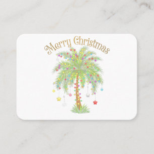 Tarjeta De Visita Feliz Navidad Luz de Palma Año Nuevo Tropical