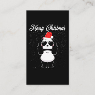 Tarjeta De Visita Feliz Navidad Panda Dedo Medio Dedo Ruido Navidad 