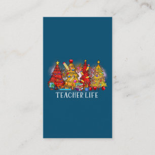 Tarjeta De Visita Feliz Navidad Profesor Árboles navideños Tye