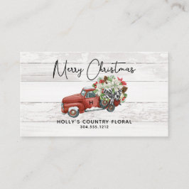 Tarjeta De Visita Feliz Navidad Rustic Vintage Red Truck Business