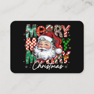 Tarjeta De Visita Feliz Navidad Santa Claus Esencial