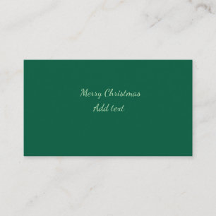 Tarjeta De Visita Feliz Navidad verde planicie vacaciones en solitar