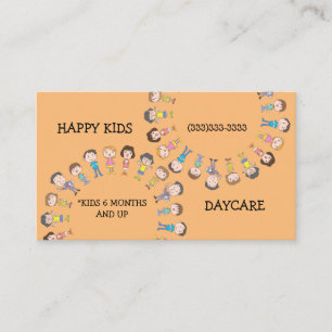 Tarjeta De Visita FELIZ NIÑOS jugando a un cuidado diurno