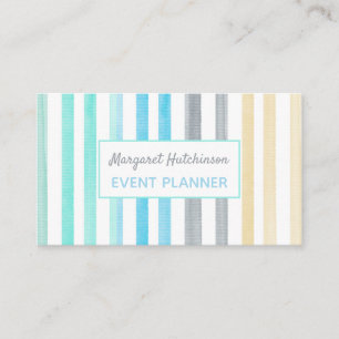 Tarjeta de visita femenina acuarela Rainbow Stripe