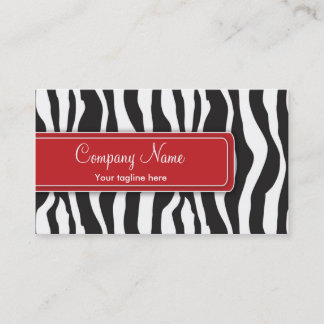 Tarjeta de visita femenina del estampado de zebra