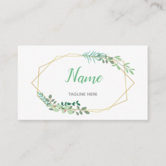 Tarjeta de visita femenina del verdor