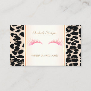Tarjeta De Visita Femenino Moderno Elegante, Estampado de Leopardo,