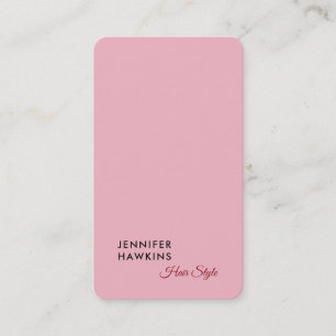 Tarjeta De Visita Femenino rosado llano profesional elegante del
