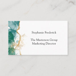 Tarjeta De Visita Feminación profesional de la frontera dorada verde