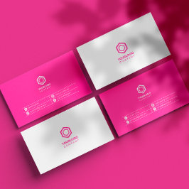 Tarjeta De Visita Feminina Rosa Simple Mínima
