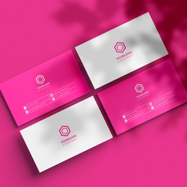 Tarjeta De Visita Feminina Rosa Simple Mínima (Subido por el creador)
