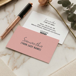 Tarjeta De Visita Feminine Minimalist Business Card | Rose Beige