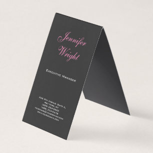 Tarjeta De Visita feminista gris rosa moderno y elegante minimalista