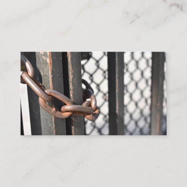 Tarjeta De Visita Fence de enlace de cadena metalizado Fotografía or (Anverso)