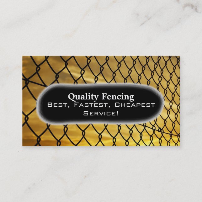 Tarjeta De Visita Fence Photo Business Card (Anverso)
