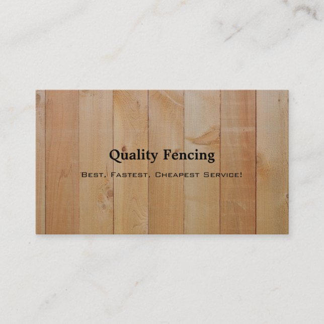 Tarjeta De Visita Fence Photo Business Card (Anverso)