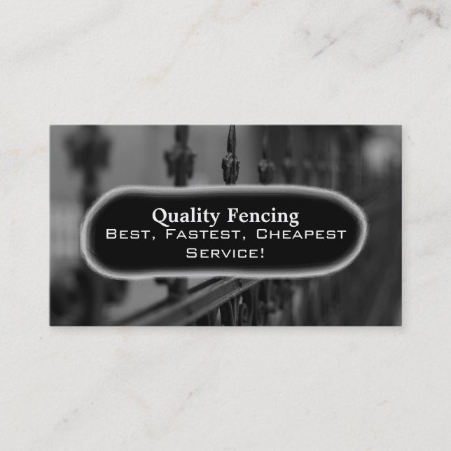 Tarjeta De Visita Fence Photo Business Card (Anverso)