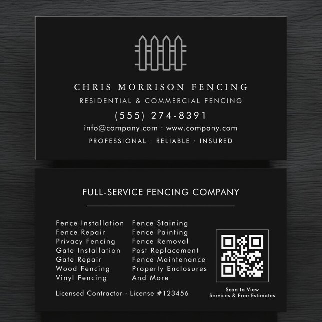 Tarjeta De Visita Fencing Fence Contractor QR Code (Subido por el creador)