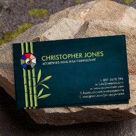 Tarjeta De Visita Feng Shui Bagua / Pakua y Bambú Afortunado