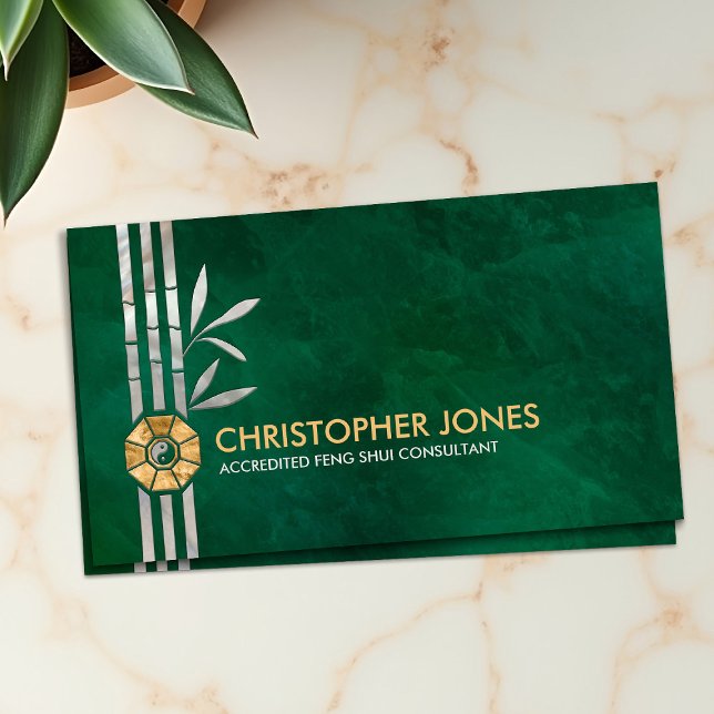 Tarjeta De Visita Feng Shui Bagua / Pakua y Bambú Afortunado (Subido por el creador)