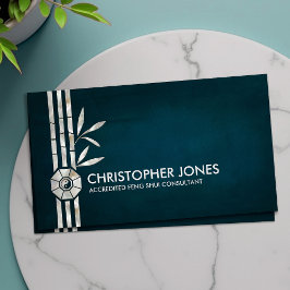 Tarjeta De Visita Feng Shui Bagua / Pakua y Bambú Afortunado