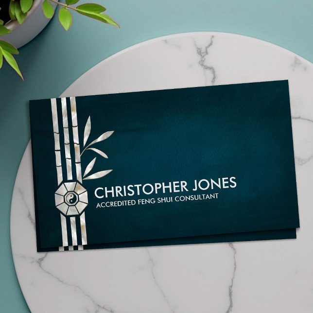 Tarjeta De Visita Feng Shui Bagua / Pakua y Bambú Afortunado (Subido por el creador)