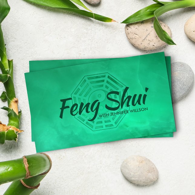 Tarjeta De Visita Feng Shui Jade Green Bagua / Pakua (Subido por el creador)