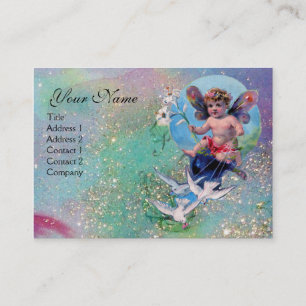 Tarjeta De Visita FERIA DE BEBÉS CON DOVAS EN PERLA verde SPARKLES