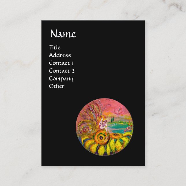 Tarjeta De Visita FERIA DE LAS FLORES DE FLORES amarillo rosado negr (Anverso)