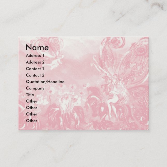 Tarjeta De Visita FERIA DE LAS FLORES ROJAS FANTASÍA Floral rosa (Anverso)