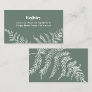 Tarjeta De Visita Fern Botanical Bridal Registry Insert Card