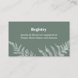 Tarjeta De Visita Fern Botanical Bridal Registry Insert Card